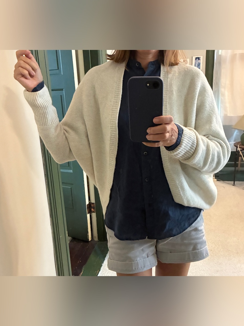 Uniqlo Ivory Wool-Blend Open-Front Batwing Shrug Ballet Cardigan XS